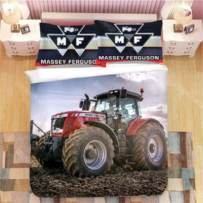 Ensemble Housse de Couette Tracteur Impression 3D Garçons Ensemble de Literie Tracteur Ensemble de Literie Camion Chariot Outil Agricole Ensemble Housse de Couette EU Single 90x200cm