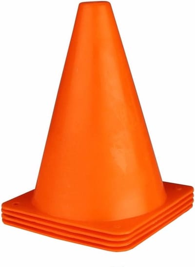 Pionnen - 20x stuks - oranje - 17 cm - plastic - pionnetjes - sport/voetbal training - Sport - Veldsporten - Training kegel - slalom