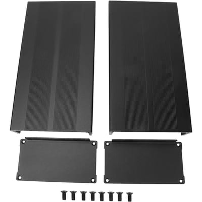 Behuizing Elektronisch DIY Printplaat Project Aluminium Doos Koeling Behuizing Zandzwart Gebogen Plaat