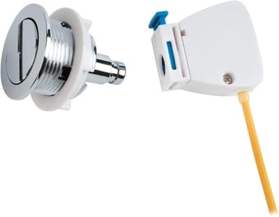 Toilet Spoelknop - Dubbele Knop - Water Besparen - Universele Pasvorm - 38 Mm - Zilverachtig