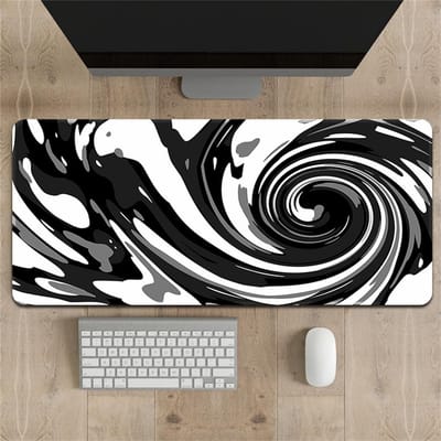 Extra Grote Desk Mat Zwart Wit - Tafelbeschermer en XXL Muismat met Antislip Basis (90x40 cm)