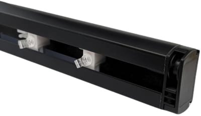 time4blinds - Rail voor Lamellenjaloezieën - Complete set met Lamellenwagentjes en Bedieningsmechanisme met Parelketting - Gemakkelijk Verschuiven van de Lamellen - Zwart, 500 mm
