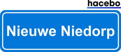 Hacebo - Plaatsnaam Sticker - 29x10 CM - Nieuwe Niedorp sticker - Verkeersborden sticker - grappige cadeaus - Nieuwe Niedorp