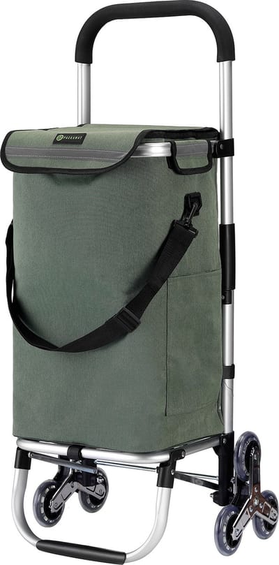 Packaway Boodschappentrolley met 6 wielen voor trappen - 40L - boodschappenwagen - steekwagen functie - GROEN