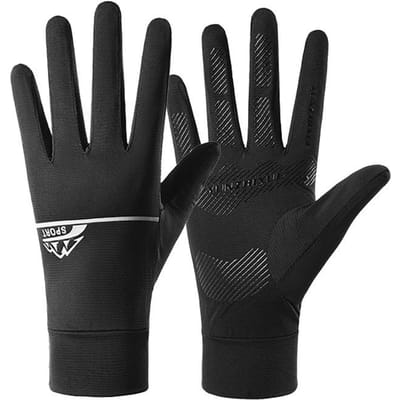 Gants en Soie Glacée Respirants Été Style Fin Anti-UV Respirants Antidérapants Sports Extérieurs Cyclisme Doigt Entier Gants de Protection Solaire One size