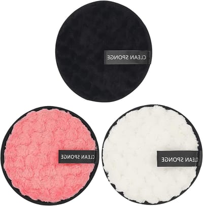 Set van 3 Wasbare Make-up Pads van Katoen, Dubbelzijdige Reinigingsschijven voor Natuurlijke Make-up Verwijdering en Milieuvriendelijk Gebruik