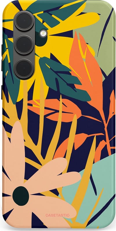 Casetastic Hoesje Geschikt voor Samsung S24 Plus - Stijlvolle Beschermende Duo-layer Case - Ruwe bloemen