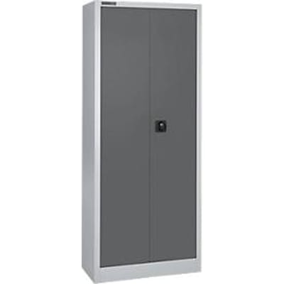 Schäfer Shop Select Materiaalkast MS 2408, lege behuizing, 800 x D 400 x H 1935 mm, staal, alu wit RAL 9006/antracietgrijs