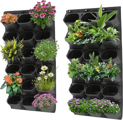 Geargalaxy Verticale Plantenbak - Wandplantenbak - Hangende Bloempot - Stapelbare Bloemenbak - Zelfwatergevend - 36 Potten - Zwart