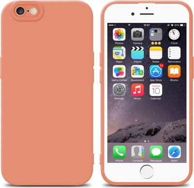 Cadorabo Hoesje geschikt voor Apple iPhone 6 / 6S in FLUID LICHT ORANJE - Beschermhoes gemaakt van flexibel TPU silicone Cover Fluid Case