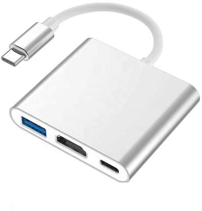 BOECK - 3-in-1 USB-C Hub Adapter – USB C naar HDMI, USB 3.0 & USB-C PD – Converter Docking Station – Geschikt voor MacBook, iPad Pro, Windows Laptops – Plug & Play