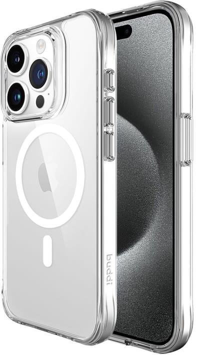 Buddi Core - Hoesje Geschikt voor Apple iPhone 15 Pro - Compatibel met MagSafe - Back Cover met Magneet - Doorzichtige Telefoonhoes - Beschermhoes - Transparant