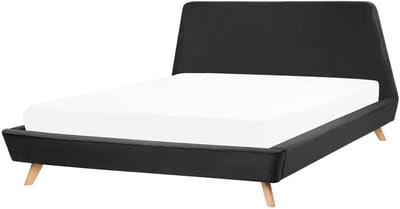 VIENNE - Tweepersoonsbed - Zwart - 180 x 200 cm - Fluweel