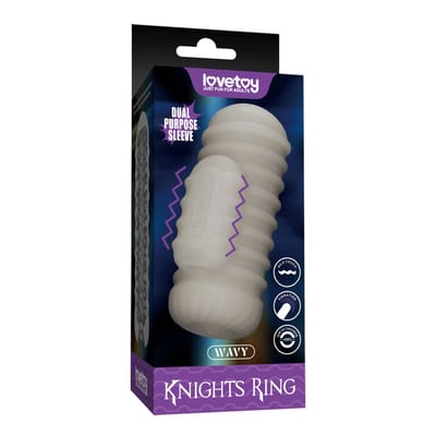 LoveToy - Knights Ring - Vibrerende Dual Purpose Sleeve - Drip - Wit