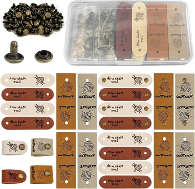 20 Stuks Handgemaakte Labels met Liefde | Persoonlijke DIY Cadeau Labels | Leer Labels met Gaten voor Decoratie en Creatieve Projecten