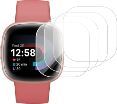 4x Screenprotector geschikt voor Fitbit Versa 3 - Folie Screen Protector geschikt voor Fitbit Versa 3