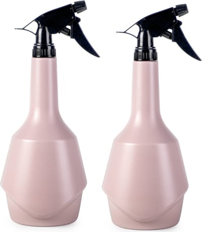 Plasticforte Plantenspuit met een inhoud van 950 ml - 2x - roze - verstuiver kop - 30 cm - kunststof