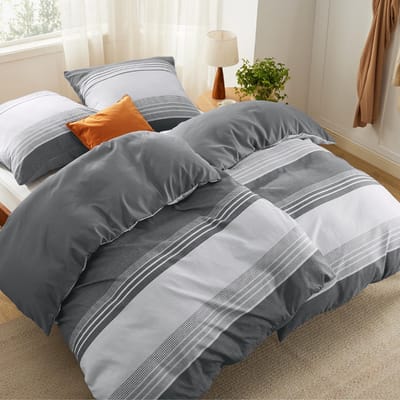 Dailygoods- Beddengoedset 135 x 200 cm - 4-delig Dekbedovertrek - 2 Kussenslopen 80 x 80 cm - Öko-Tex - Zacht en Strijkvrij - Gestreept Patroon