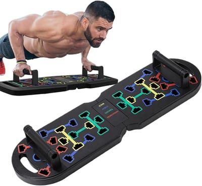Vloertrainingsapparaat - Push-up board - Kracht opbouwen - Veelzijdige trainingsopties - 75 x 22 x 3 cm - Zwart