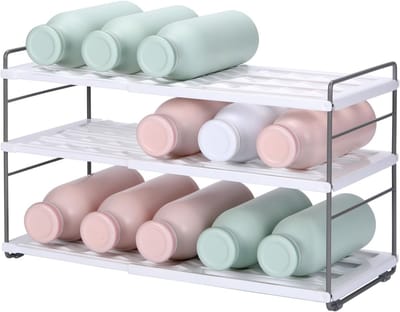 Famanu - Waterfles organizer voor kast en voorraadkamer uitbreidbare flessenhouder met 3 niveaus