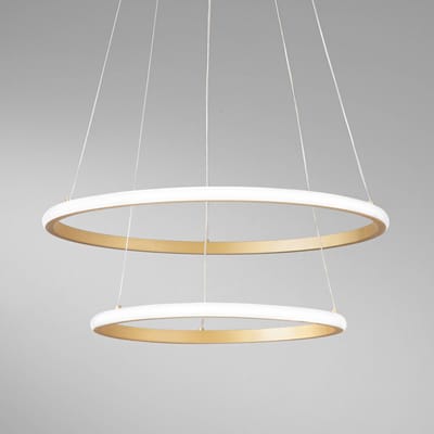 Luce Ambiente Design LED hanglamp Axis, Ø 60/40 cm, goudkleurig metaal CCT, RGB