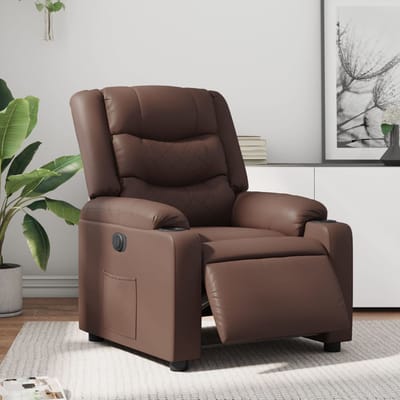 vidaXL - Fauteuil - verstelbaar - elektrisch - kunstleer - bruin