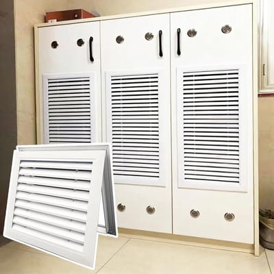 Ventilatierooster - Luchtgaten - Kast Ventilatie - Dubbelzijdig Aluminium - 10x10 inch - Wit