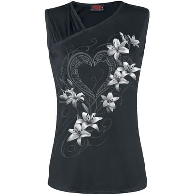 Spiral Top - Pure Of Heart - L tot XXL - voor Vrouwen - zwart