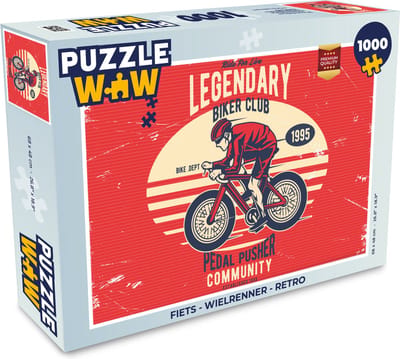 Puzzel Fiets - Wielrenner - Retro - Legpuzzel - Puzzel 1000 stukjes volwassenen