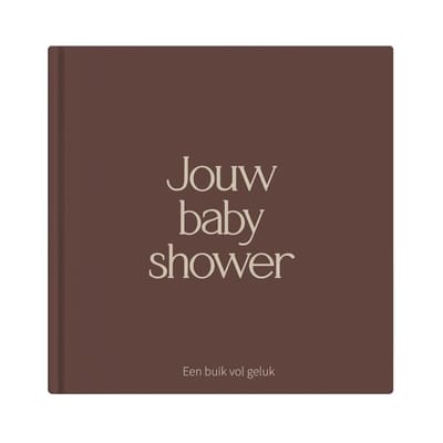 Writemoments Babyshower boek - Gastenboek babyshower - Bruin