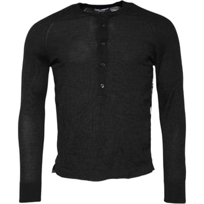 Henley Gebreide Pullover Trui