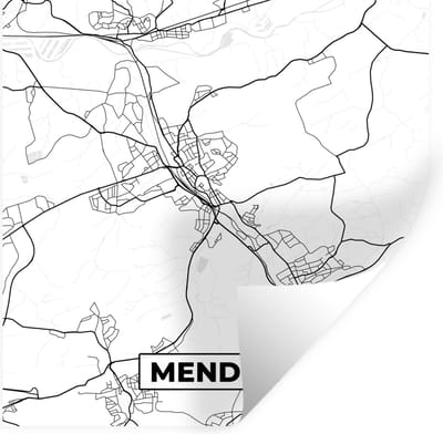 Muurstickers - Sticker Folie - Menden - Stadskaart - Plattegrond - Kaart - 100x100 cm - Plakfolie - Muurstickers Kinderkamer - Zelfklevend Behang XXL - Zelfklevend behangpapier - Stickerfolie
