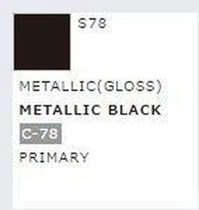 Gunze S-078 - Mr. Color Spray 100 ml Metal Black - Spuitbus voor Plastic Modelbouw