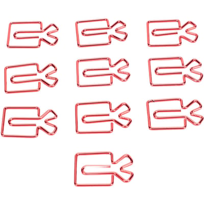 100 Pcs Trombones en Forme Métal Style Mignon Léger Portable Clips de Bureau pour Classification de Documents pink