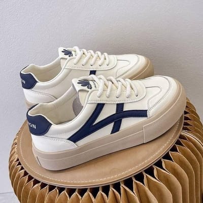 Dikzooltjes Kleine Witte Schoenen Kinderen Lente Nieuw Ins Trendy Ademend Veelzijdig Casual Student Sport Boardschoenen 40 blauw