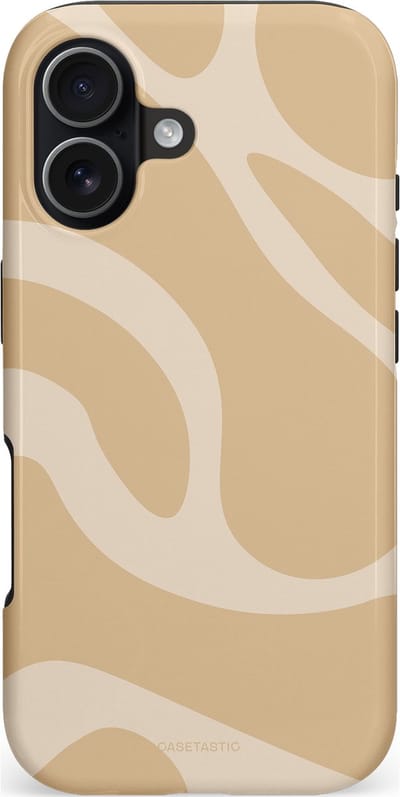 Casetastic hoesje geschikt voor Apple iPhone 17 - MagSafe - Dubbellaagse bescherming - Aesthetic Beige Wave Clean Girl - Fashion Case - Beige