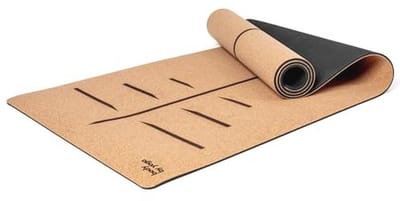 Body By Yoga Kurk yogamat antislip, zacht, zweetbestendig. Dikker, langer en breder voor meer comfort en ondersteuning. Sterk genoeg voor warme yoga. Optionele ingebouwde houdlijnen (80" X 26" X 6,5
