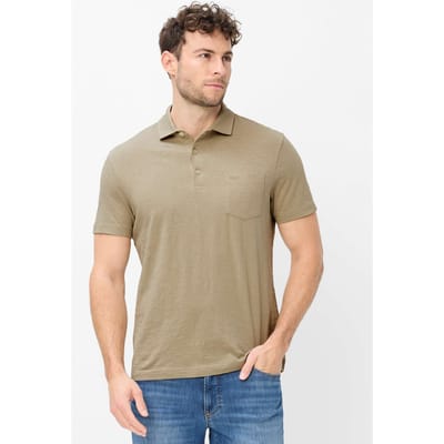 Brax Heren Poloshirt  Style PAVO light khaki Groen Khaki, groen - khaki, maat 4XL