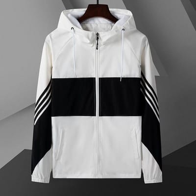Veste coupe-vent à capuche pour homme, vêtement décontracté et ample, pour le sport, le printemps et l'extérieur 3XL black