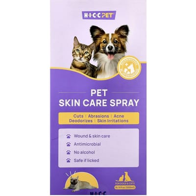 HICC Pet, Spray de Soin pour la Peau des Animaux de Compagnie, pour Chiens et Chats, 500 ml (16,9 onces liquides) white