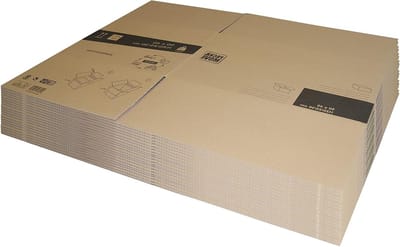 Verhuisdozen XXL - Verhuisbakken Verpakkingsdozen - Spullen Opslaan - Variabele Hoogte - 80x60x50 cm - Bruin