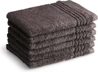 PHLOX Supreme Washandjes 16x21 - set van 6 - Zware kwaliteit 600 g/m2 - Antraciet