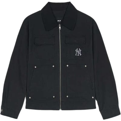 MLB New York Yankees American Vintage Revers Meerdere Zakken Werkjas Lange Mouw Unisex Jas Zwart 3AJPB0351-50BKS L black