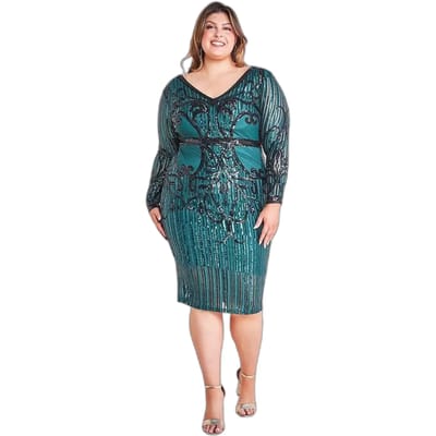Glittergebreide jurk dames Goddiva