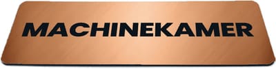 Deurbordje Brons/Koper-look met tekst machinekamer - Formaat 150 x 50 mm x 1,6 mm - Zelfklevend | Luxe uitstraling | Geborstelde Koper/Brons toplaag | Gratis Verzending | Decoporta