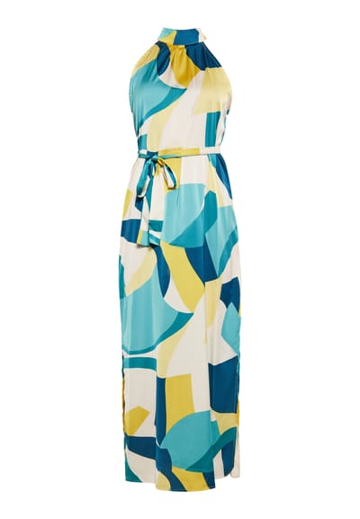 Faina Jurk Dames Blauw Veelkleurig