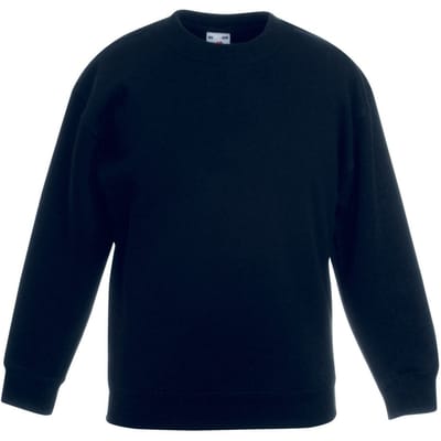 Fruit Of The Loom Kinder Unisex Premium 70/30 Sweatshirt (Zwart)