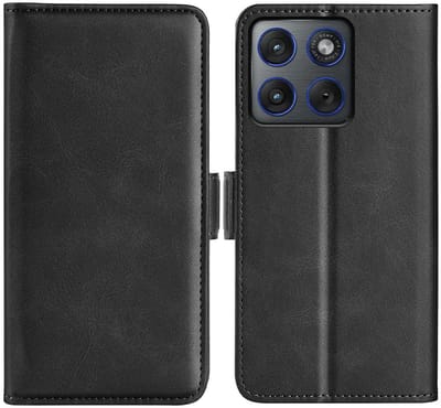 MobyDefend Hoesje - Geschikt voor Motorola Edge 70 - Luxe Wallet Book Case (Sluiting Zijkant) - Zwart