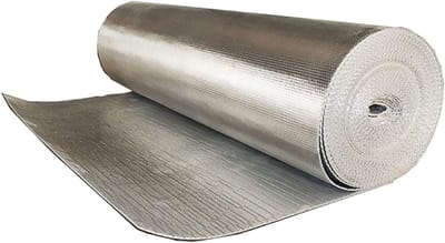 Radiatorfolie Isolatie - Warmtereflector Dubbel - Energie Besparen - Dubbele Bubble Kern - 1x5m - Aluminium
