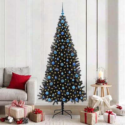 vidaXL - Kerstboom - Zwart - 210 - cm - PVC